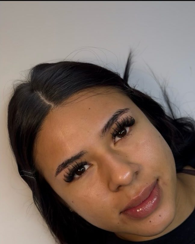 Client with lash extensions